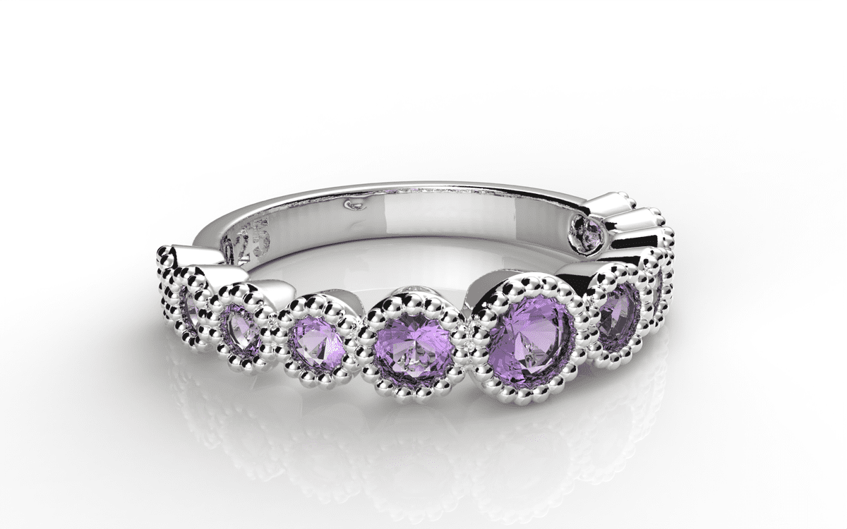 Anillo Media Churumbela de Plata con Zirconia Cúbica