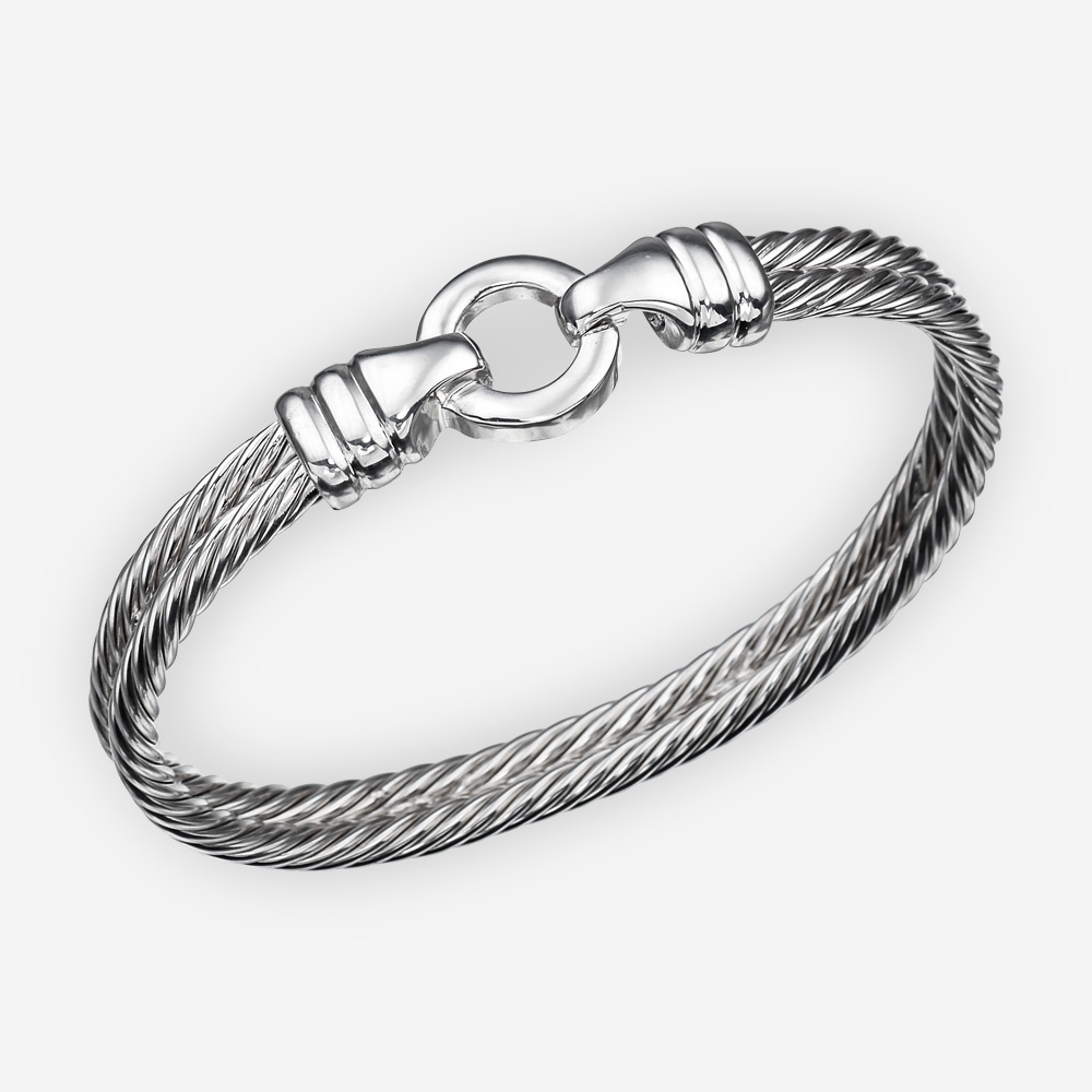 Men's Cable Link Bracelet in Stainless Steel and 10K Gold - 8.5