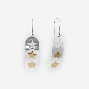 Elementos De Plata 925 Amatista en forma de lágrima Aretes con gruesas piedras redondas