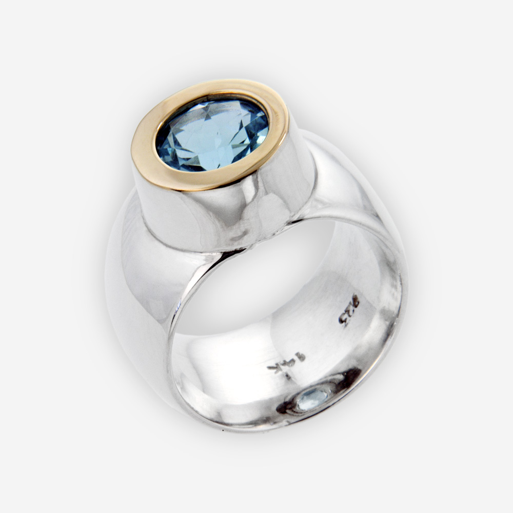 Shattuckite & Sterling Silver Wide Band Ring - Uniqu-Lea Yours | Handmade  Gemstone Jewellery Australia